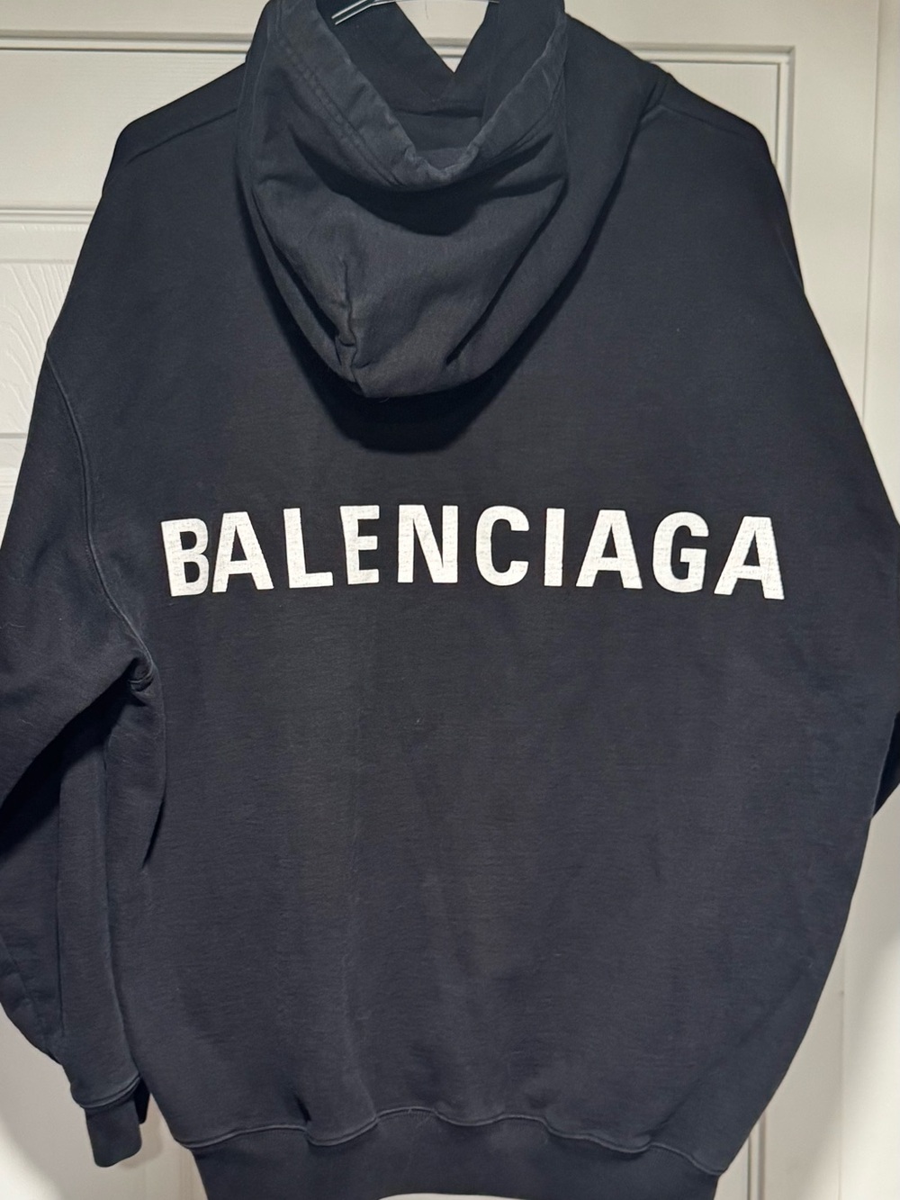Balenciaga Black Hoodie with White Logo
